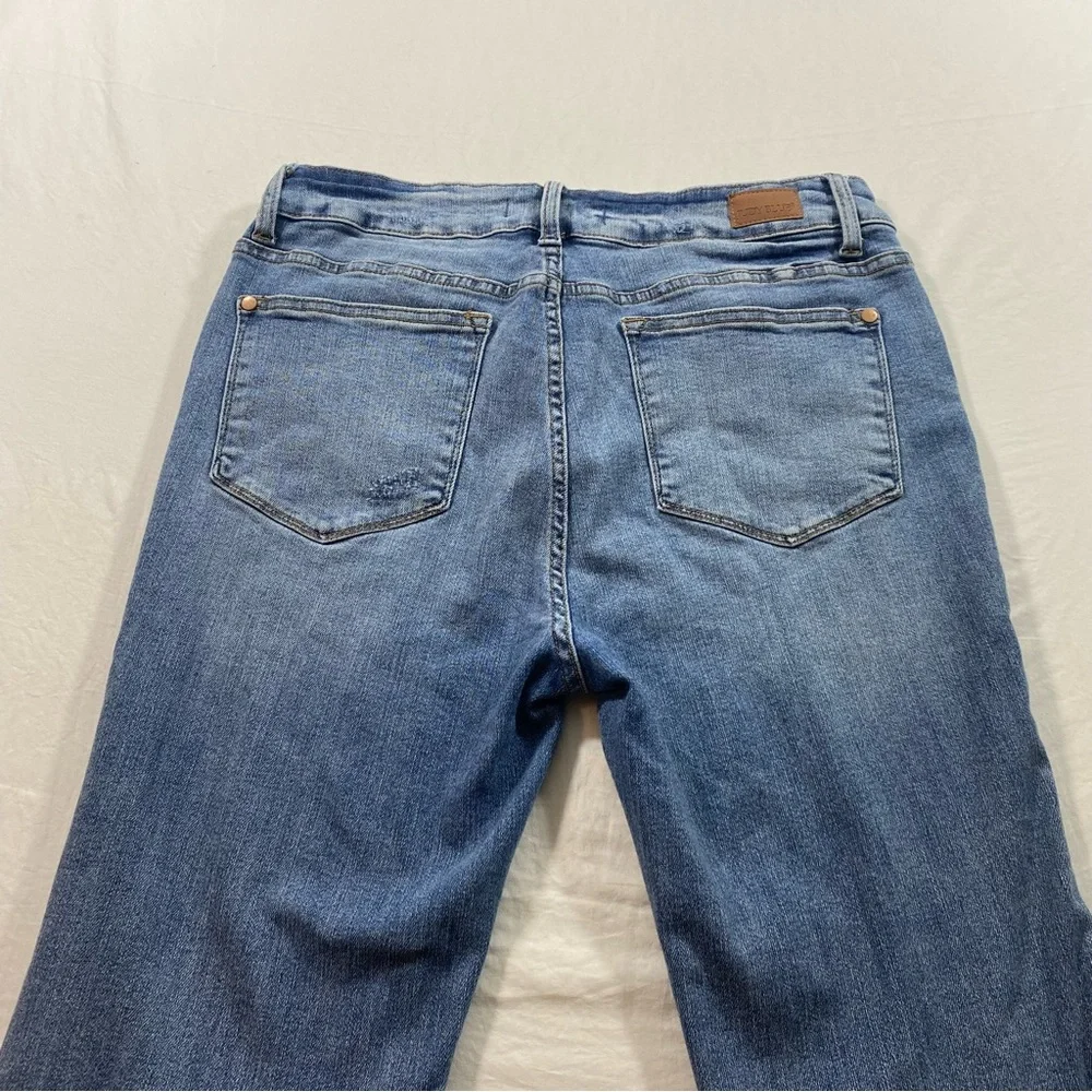 Judy Blue Flare Wide Leg Blue Jeans with Distressed Hem women 13-31 Boho - Picture 5 of 10